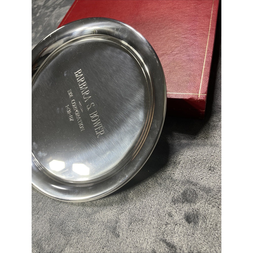 Cartier Pewter Plate IBM Employee Etch Plate 11" Silver Tone Very Good Condition - Picture 5 of 6